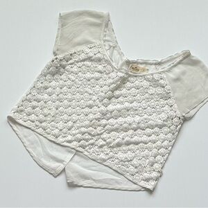 Hollister Vintage White Lace Crop Top